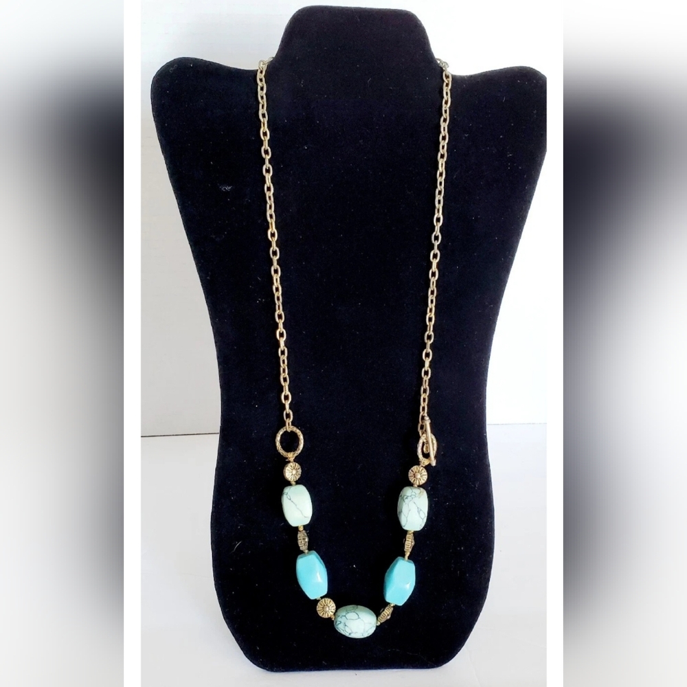 Monet Gold and Blue Necklace Timeless Elegance